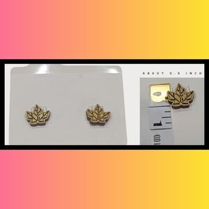 Handmade Maple Leaf Stud Hypoallergenic Minimalist Earring